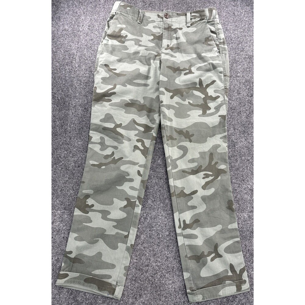 GAP Girlfriend Chino Pants Women’s Size 4 Green Camo Stretch Mid Rise